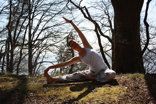 Yoga on the grass
